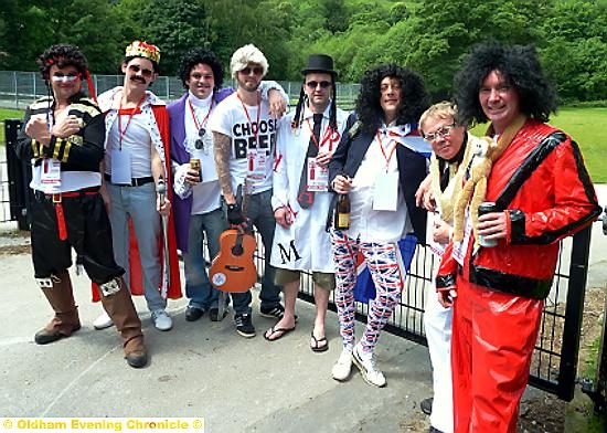 POP idols . . . from left, Gavin Castree, Dean Castree, Ross Thorpe, Darren Schofield, Darren Lowe, Nigel Berry, Lance Cramp and Jonathan Castree