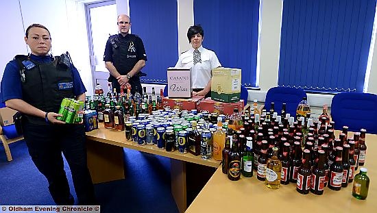 SOME of the confiscated booze, which will be donated to charities SOME of the confiscated booze, which will be donated to charities