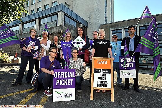 Picket line outside the Civic Centre