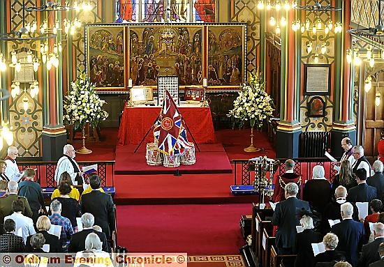 HONOURING the fallen . . . the congregation at Oldham Parish Church
