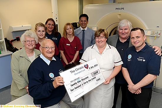 Presentation of £29, 241 to The Christie at Oldham by the Dr. Joe Jaffe Hospital Support Charity.