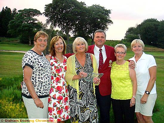 Saddleworth Golf Club winners of Mr Captain's Trophy. Pictured L - R Sue Booth, Lady Captain Julie Ward, Denise Brown, Mr Captain Andy Dunster, Linda Newman & Liz Hinchliffe. 
