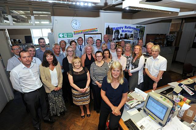 Evening Chronicle reporter Marina Berry (foreground) pictured with colleagues