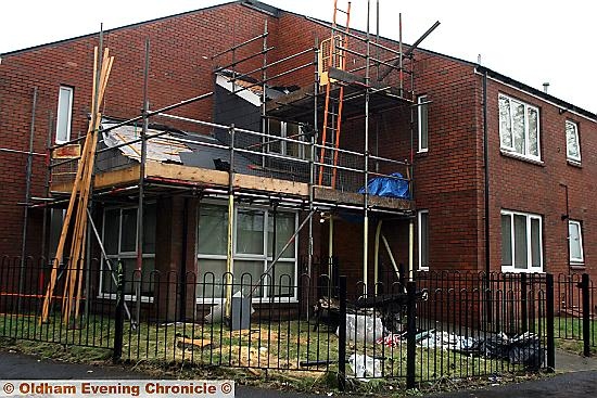 Fire at a property in Hopwood Court, a sheltered housing complex on Assheton Road, Shaw.