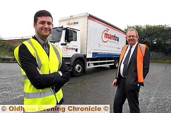 Warehouse to Wheel Scheme, Cllr Jim McMahon Oldham Council Leader visits Matra to check out the scheme pictured here with Richard Weston Marketing Manager