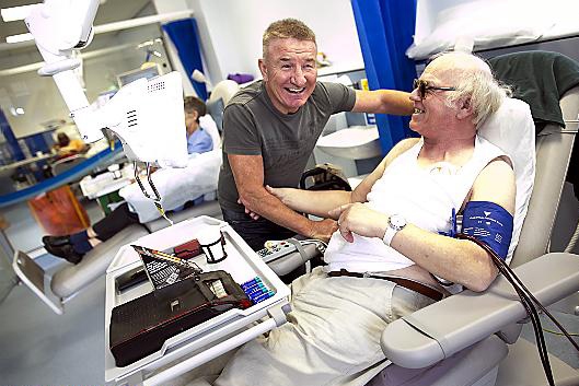 DJ Mike Sweeney and patient Raymond Woods