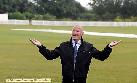 RAIN stopped play: league official Brian Cutler at Austerlands
