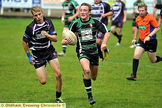Josh Broadway break clear for Saddleworth ‘A’ against St Helens Boars Josh Broadway break clear for Saddleworth ‘A’ against St Helens Boars