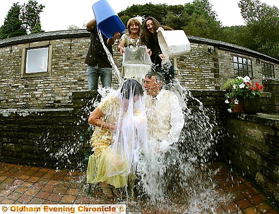 Ice bucket challenge celebration for golden couple