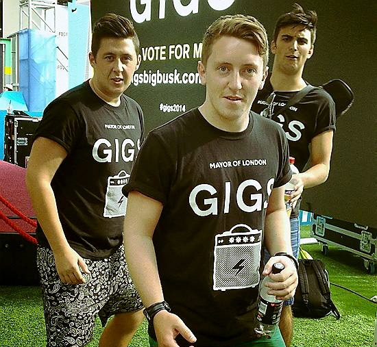 DELIGHTED: Oldhamer Aaron Murphy, left, and his two best mates have been named London’s best buskers