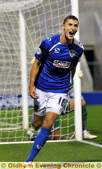 BEST RUN OF HIS CAREER: James Wilson celebrates scoring Latics’ equaliser against Port Vale earlier in the season.