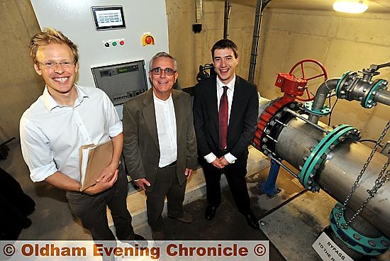 POWER TO the people: (l-r) design engineer Richard Rider, chair of Saddleworth Community Hydro Bill Edwards and chief executive of the Centre for Alternative Technology Adrian Ramsay