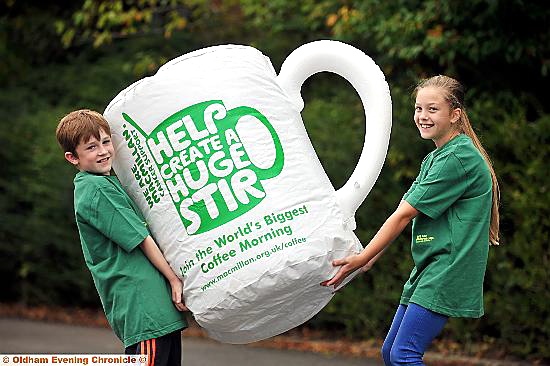 Creating a huge stir... St Joseph’s RC primary school, Shaw pupils Connor Weldon and Abigail Dinnen