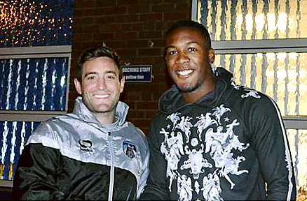 Athletic boss Lee Johnson welcomes Dominic Poleon late last night.