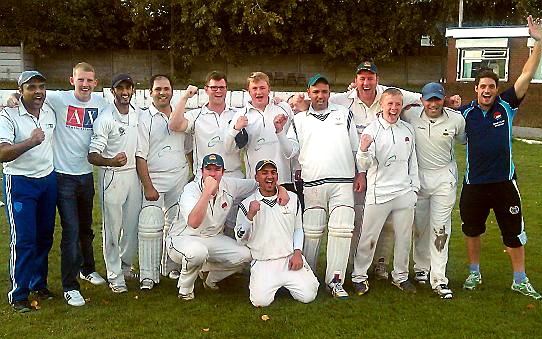 CHAMPIONS . . . Glodwick celebrate Saddleworth League title success.