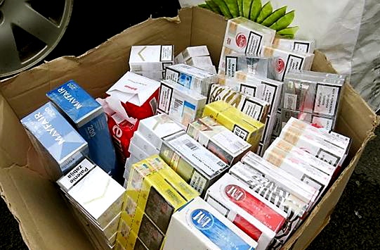 SOME of the suspected illicit cigarettes SOME of the suspected illicit cigarettes