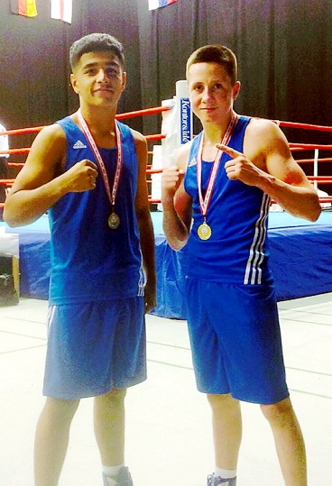 GOLDEN BOYS . . . Aqib Fiaz (left) and Northside stable-mate Bobby Faulkner.