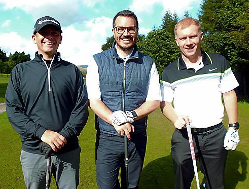 Paul is pictured, right, with Kieran Swindells, left, and David Thomson who came second and third.