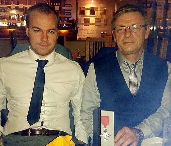 MBE Brian Lord (right) with son Brian Lord. MBE Brian Lord (right) with son Brian Lord.