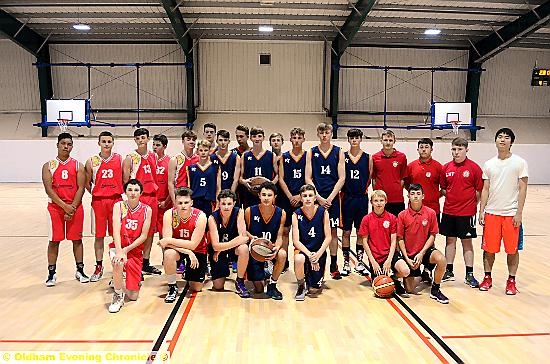 ACTION STATIONS . . . teams from Saddleworth, Failsworth and Radclyffe Schools line up at Oldham Ball Hall. 