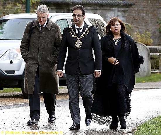 SAYING FAREWELL . . . the people of Oldham were represented by Mayor Councillor Ateeque Ur-Rehman and Mayoress Councillor Yasmin Toor.