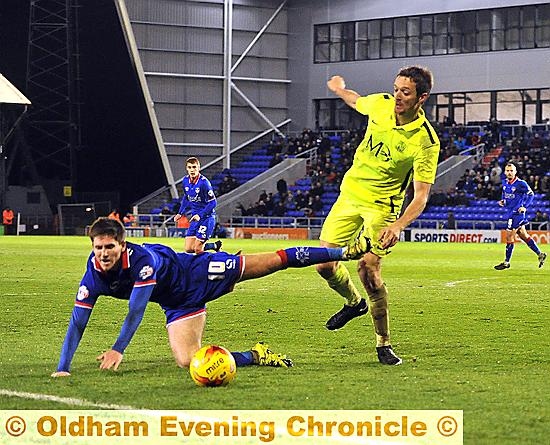 First half penalty shout on Danny Philliskirk.