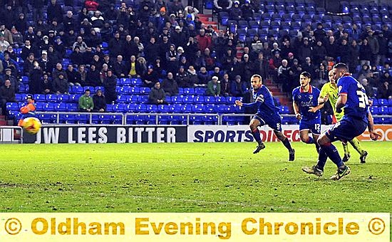 Michael Higdon missing from the penalty spot.