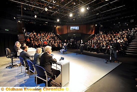 By-election hustings at the Grange Arts Theatre at The Oldham College. PIC shows Candidates.