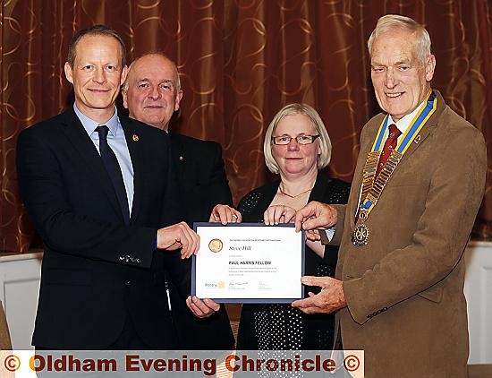 L to R Steve Hill, Colin Higgins Rotarian, Michelle Greenwood Rotarian, Frank Bolger President