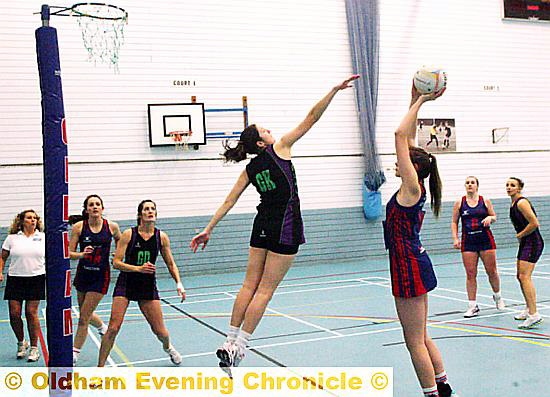 REACH OUT: a Bury player attempts to block Amy Neild’s attempt. PICTURE: PAUL STERRITT