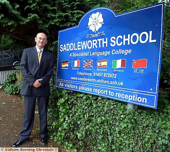 Headteacher Matthew Milburn at the existing school in Uppermill