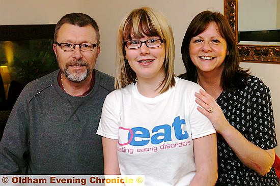 Becky with her parents Andrew and Linda