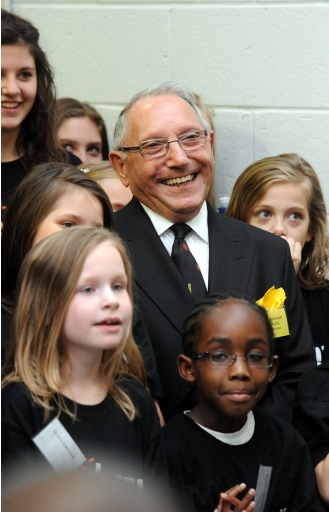 ALL smiles . . . at the opening of the Mahdlo youth zone