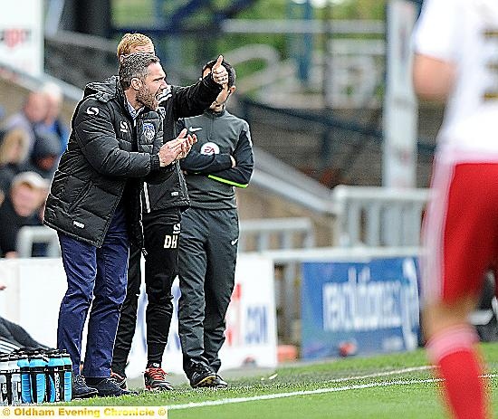 DETERMINED . . . Athletic manager David Dunn wants a more aggressive approach from his players, starting with tomorrow’s trip to Bramall Lane. DETERMINED . . . Athletic manager David Dunn wants a more aggressive approach from his players, starting with tomorrow’s trip to Bramall Lane.