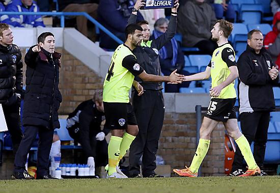 Jacob Mellis makes his debut for Oldham as he substitutes for Carl Winchester.