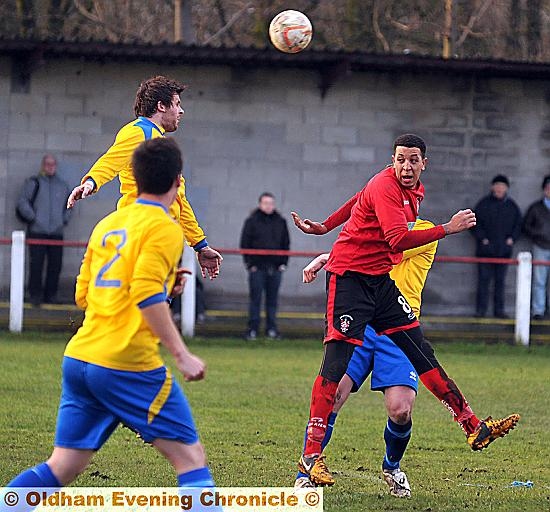 Chaddy’s Sean Sherwood (red shirt) makes his presence felt.