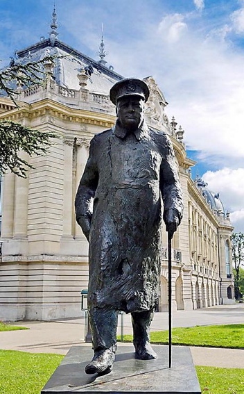 A STATUE of Winston Churchill at the Elysee Palace in Paris - one of many dotted around Europe A STATUE of Winston Churchill at the Elysee Palace in Paris - one of many dotted around Europe