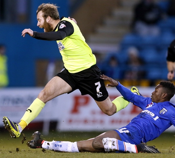 ames Dayton in full flight against Gillingham