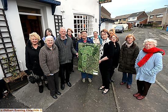 LET’S talk: Derek Shaw, Frank Hodgkinson and Caroline Tamworth (Chorlton Planning) with the plans and local residents