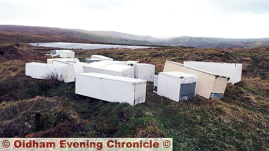 DUMPED fridges at Brunclough Reservoir