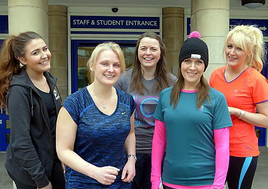 READY to run (l-r) technology teachers Lauren Fricker-Harrison, Nichola Baker, Alice Taylor, Suzie Wiswell and Lindsay Harrop