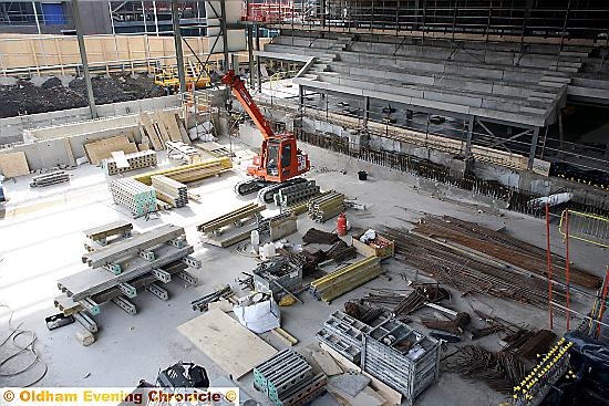 Imagine it flooded - site of the new Oldham swimming pool