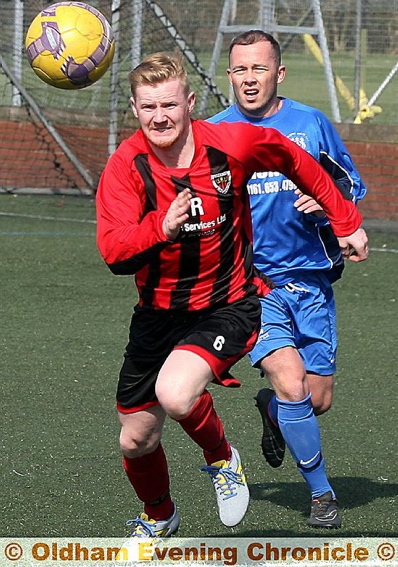 EYES ON THE PRIZE: Limeside’s Leon Melia leads a chase for the ball against Middleton.