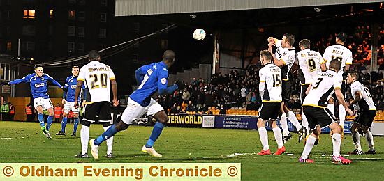 MIKE JONES'S stunning free-kick goal. Pictures by ALAN HOWARTH
