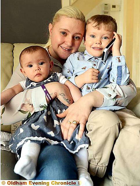 Jack and his sister Evie with mum Natalie