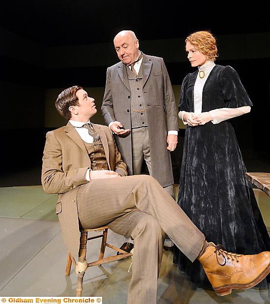 A strong talking to for Alan (Tristan Brooke) from his wealthy parents (James Quinn and Barbara Drennan) A strong talking to for Alan (Tristan Brooke) from his wealthy parents (James Quinn and Barbara Drennan)