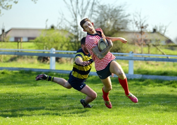 LEAN AND MEAN: Ryan North of Oldham skirts around a tackle during his side’s demolition job on St Edward’s. PICTURE: TIM ABRAM.