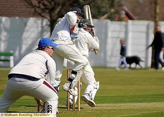 TON OF RUNS . . . Crompton professional Josh Tolley plays the ball to the offside on his way to a century against Elton yesterday.
TON OF RUNS . . . Crompton professional Josh Tolley plays the ball to the offside on his way to a century against Elton yesterday.