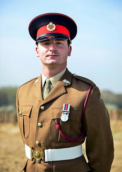 Kingsman Ben Holland from Oldham - one of the soldiers choen to assist in the ceremony