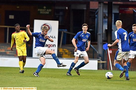 Ben Grant fires in Athletic’s second goal